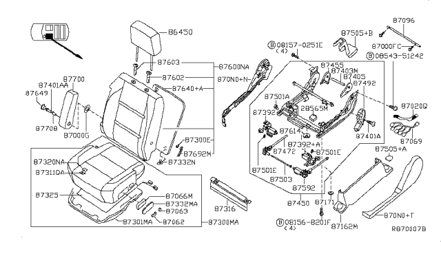 2004 Nissan Titan Front Seat Diagram 10