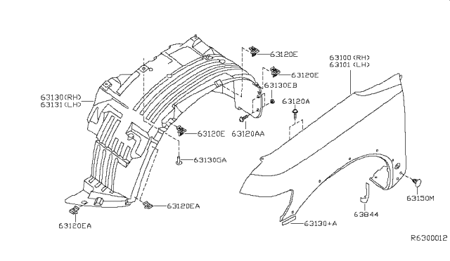 2004 Nissan Titan Clip Diagram for 63848-4M500