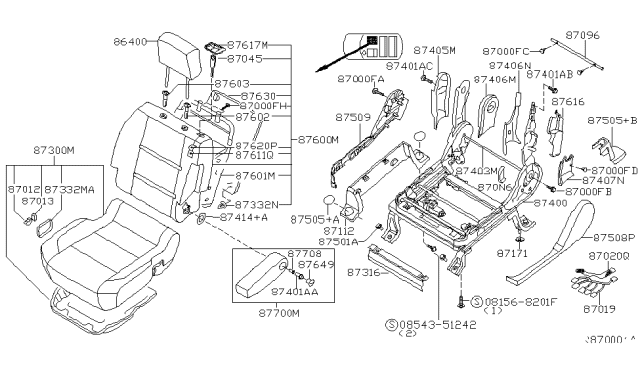 2004 Nissan Titan Front Seat Diagram 15