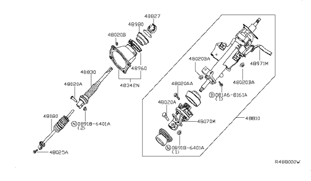 2008 Nissan Titan Steering Column Diagram 1