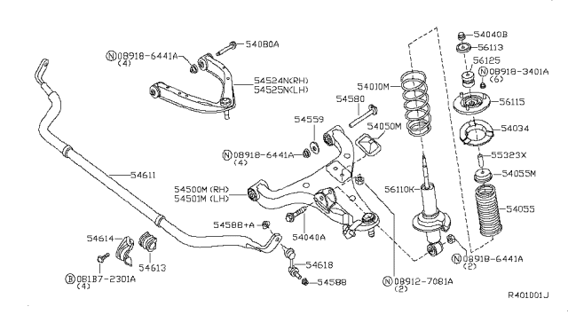 2009 Nissan Titan Front Suspension Diagram