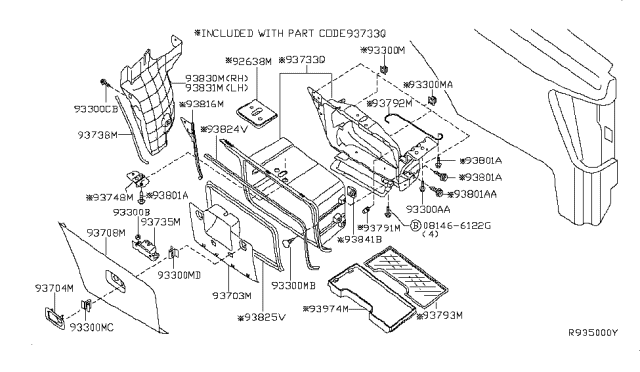 2011 Nissan Titan Rear Body Side Gate & Fitting Diagram 3