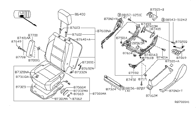 2010 Nissan Titan Front Seat Diagram 4