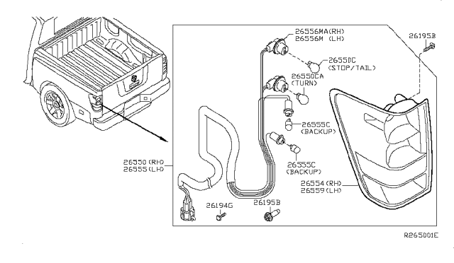 2008 Nissan Titan Rear Combination Lamp Diagram 1