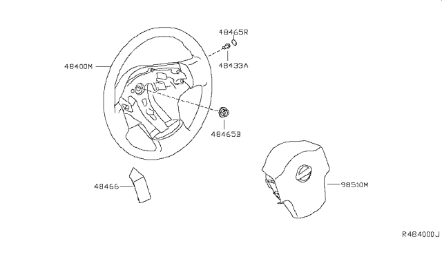 2005 Nissan Titan Steering Wheel Assembly W/O Pad Diagram for 48430-7S301