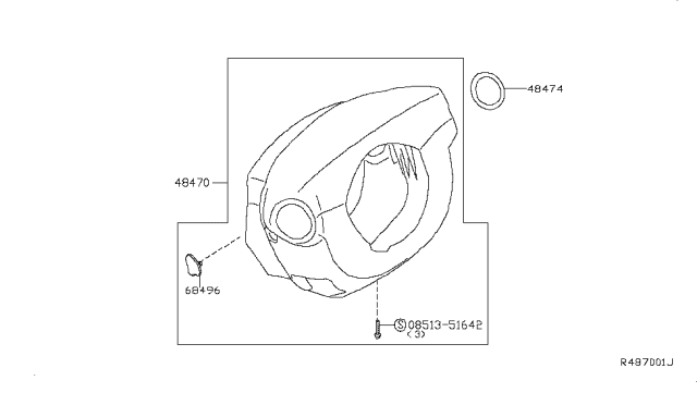 2009 Nissan Titan Cover-Steering Lock Diagram for 48474-9FD1A