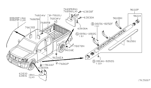 2004 Nissan Titan Body Side Fitting Diagram 3