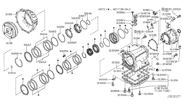 2010 Nissan Titan Torque Converter,Housing & Case Diagram 4