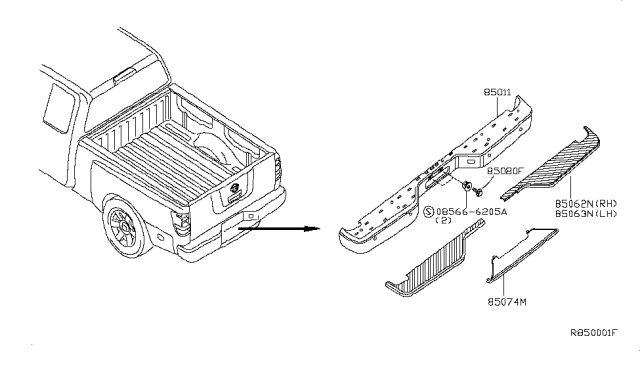 2008 Nissan Titan Rear Bumper Diagram 2