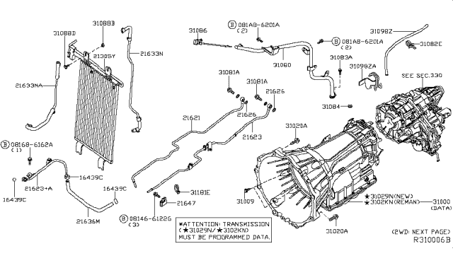 2008 Nissan Titan Auto Transmission,Transaxle & Fitting Diagram 1