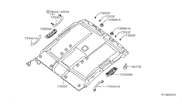 2013 Nissan Titan Cover-Back Door Stay Diagram for 73952-7S200