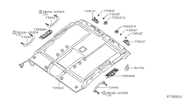 2005 Nissan Titan Roof Trimming Diagram 3