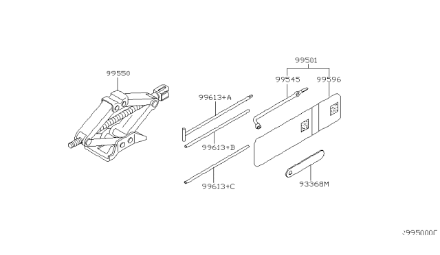 2007 Nissan Titan Jack Complete Diagram for 99550-ZE00A