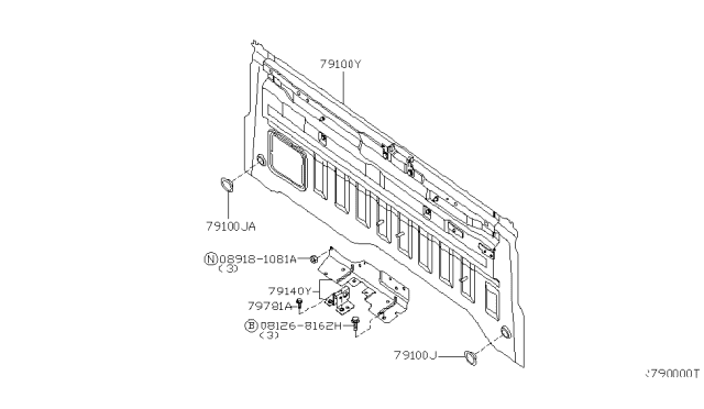 2014 Nissan Titan Panel Assy-Back Diagram for G9100-9FMMA