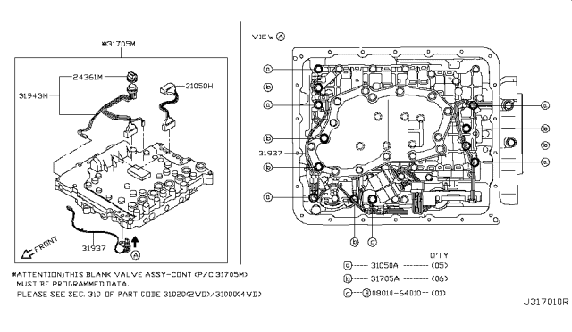 2004 Nissan Titan Control Valve (ATM) Diagram