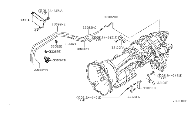 2012 Nissan Titan Transfer Assembly & Fitting Diagram 1