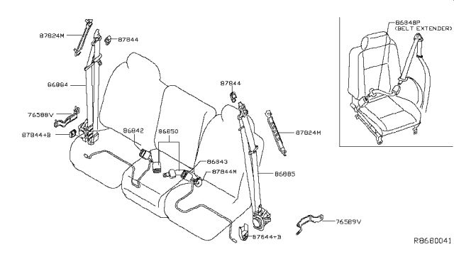 2015 Nissan Titan Front Seat Belt Diagram