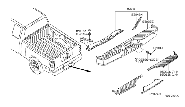 2007 Nissan Titan Rear Bumper Diagram 1