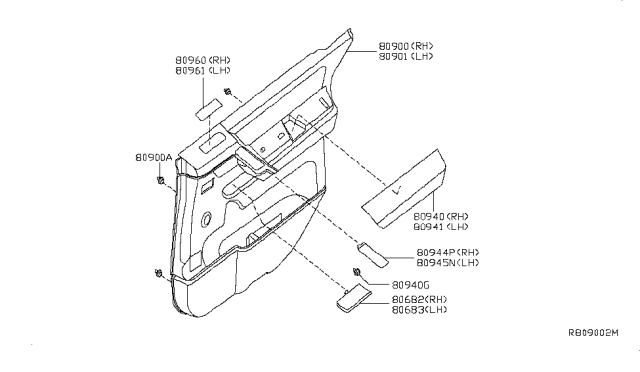 2010 Nissan Titan FINISHER Assembly Front Door RH Diagram for 80900-ZR20C