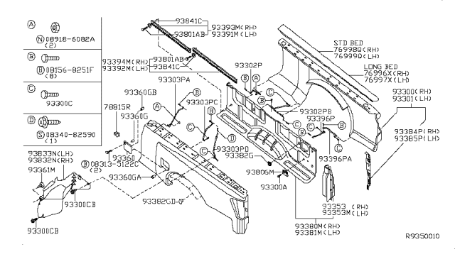 2010 Nissan Titan Panel Diagram for K3310-ZR0HA