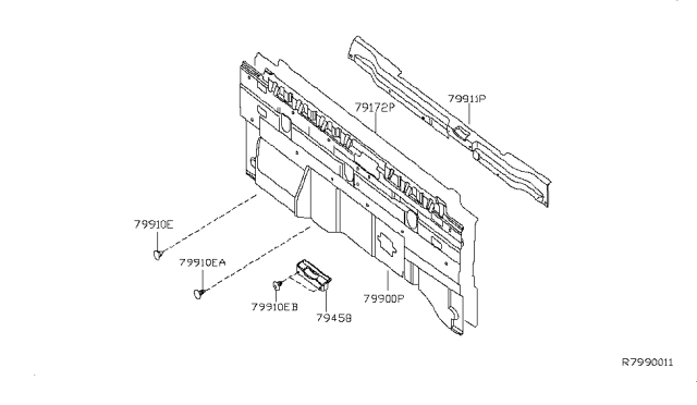 2006 Nissan Titan Rear & Back Panel Trimming Diagram 2