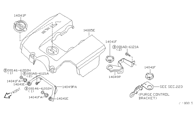 2004 Nissan Titan Ornament Diagram for 14041-7S000