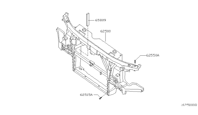 2011 Nissan Titan Front Apron & Radiator Core Support Diagram 2