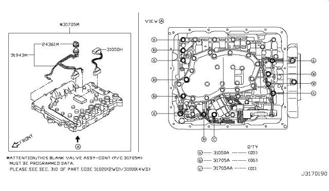 2013 Nissan Titan Control Valve (ATM) Diagram