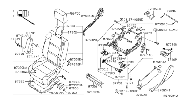 2005 Nissan Titan Front Seat Diagram 9