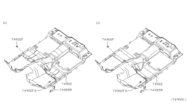 2004 Nissan Titan Floor Trimming Diagram