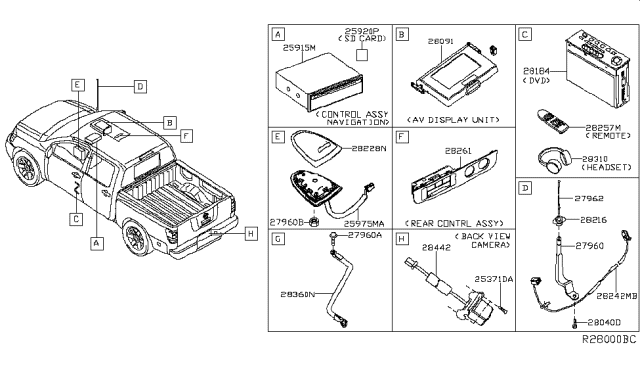 2012 Nissan Titan Deck-Dvd Diagram for 28184-ZR00A