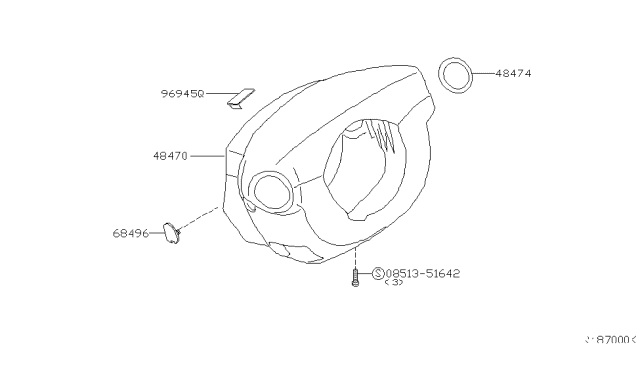 2005 Nissan Titan Cover Set-Steering Column Diagram for 48470-7S201