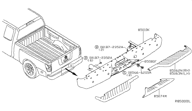 2005 Nissan Titan Rear Bumper Diagram