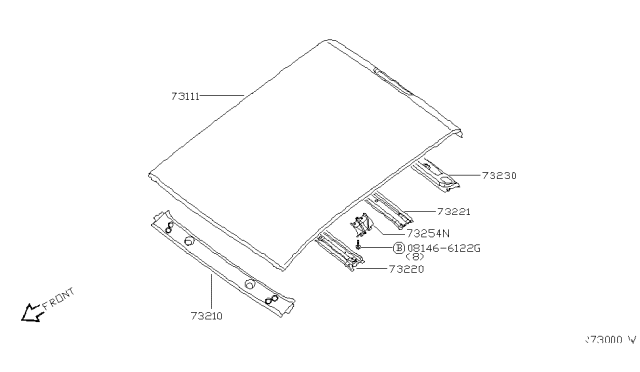 2011 Nissan Titan Roof Panel & Fitting Diagram 2