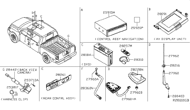 2014 Nissan Titan Control Assembly - Av Diagram for 25915-9FM0E