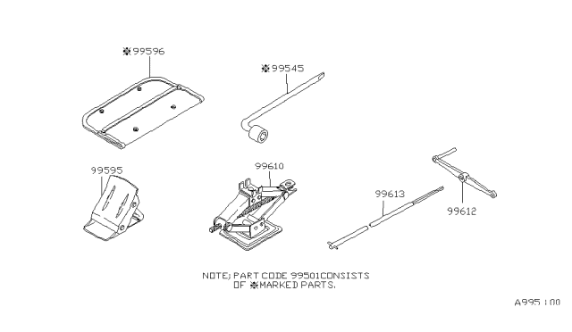 1982 Nissan Datsun 810 Wheel Blocks Diagram for 99595-H7400