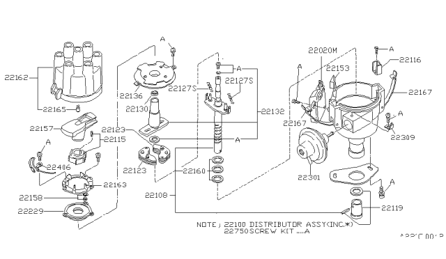 1984 Nissan Datsun 810 Distributor & Ignition Timing Sensor Diagram