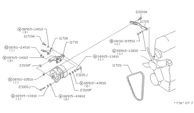 1980 Nissan Datsun 810 Alternator Fitting Diagram 1