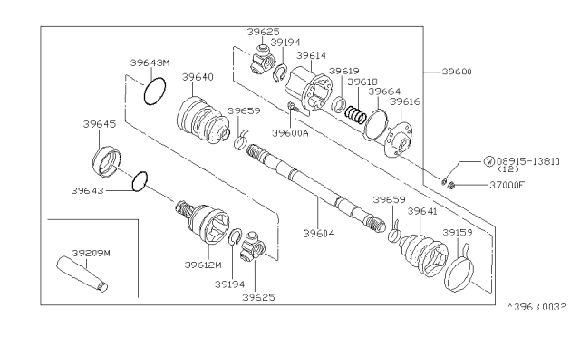 1984 Nissan Datsun 810 Drive Shaft Diagram for 39704-04S00