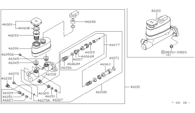 1984 Nissan Datsun 810 Brake Master Cylinder Diagram 2