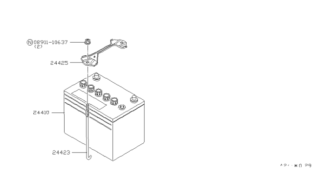 1981 Nissan Datsun 810 Battery & Battery Mounting Diagram