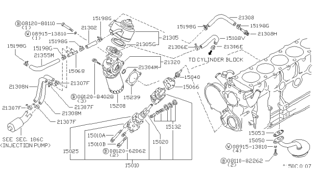 1983 Nissan Datsun 810 Lubricating System Diagram 3