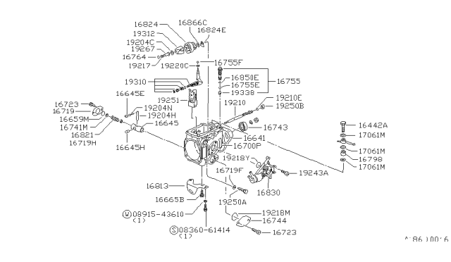 1983 Nissan Datsun 810 Screw Diagram for 08360-61414