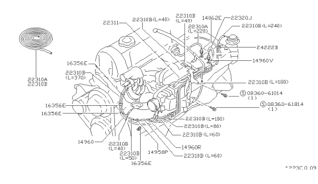 1981 Nissan Datsun 810 Engine Control Vacuum Piping Diagram 3