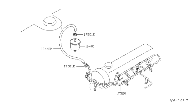 1980 Nissan Datsun 810 Fuel Strainer & Fuel Hose Diagram 1