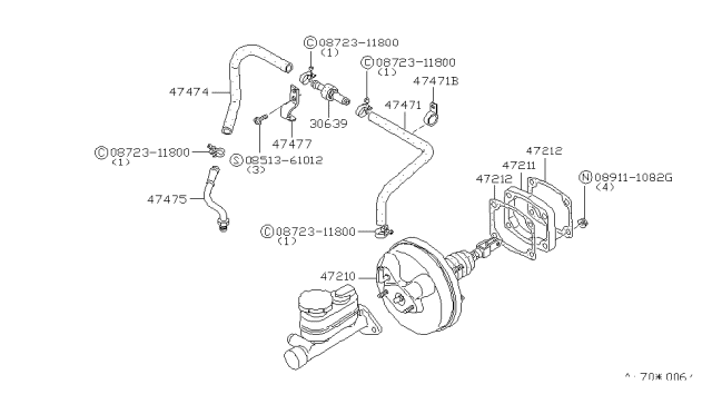 1984 Nissan Datsun 810 Master-Vacuum Diagram for 47210-W4000