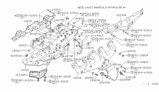 1981 Nissan Datsun 810 Connector Elbow Diagram for 14053-E0600