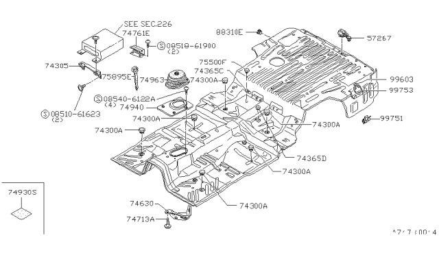 1984 Nissan Datsun 810 Floor Fitting Diagram 2