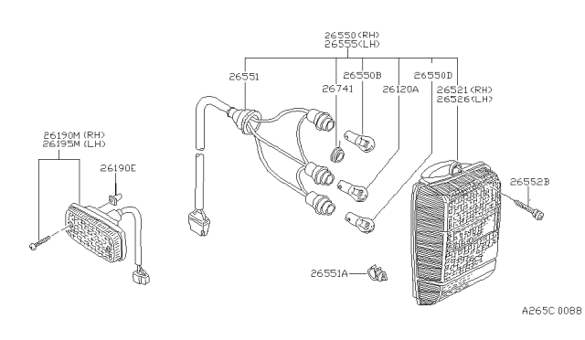 1984 Nissan Datsun 810 Rear Combination Lamp Diagram 2