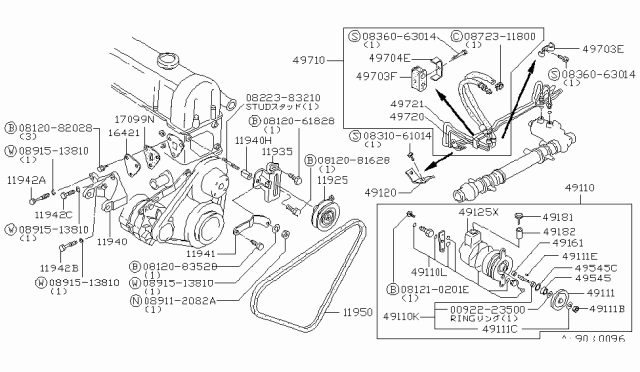 1982 Nissan Datsun 810 Hose&Tube Assembly Diagram for 49721-W2500